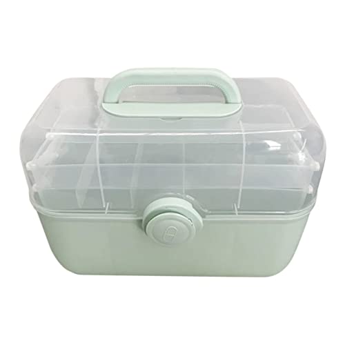 Image of KICHOUSE Large Capacity Multi-layer Medicine Box with Handle for Family Use Portable Storage Case for Home Office and Travel Smooth Opening for Easy Access to Medications