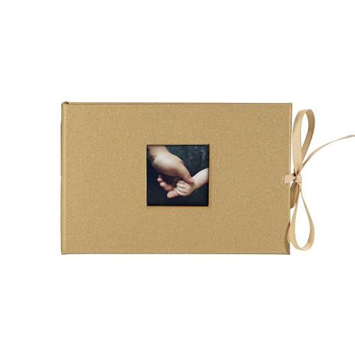 Kolo Noci Small 4x6 Photo Album, Holds 24 Photos, Ideal for Weddings and Baby Books, Gold