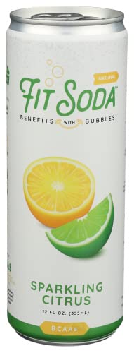 Fit Soda Natural Variety Bundle- Zero Calorie All Natural Soda, Hydrating Electrolytes & Bcaas For Energy, Great Flavor, No Sugar, Caffeine-Free, Gluten-Free, Orange Cream(2-Pack), Black Cherry Cola(2-Pack), Sparkling Citrus(2-Pack)-12Oz-6-Pack #TOP3