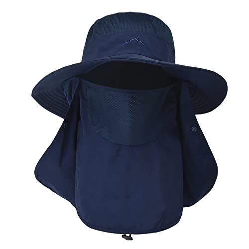 Chapeau de Soleil d'été pour Femmes Chapeau de Protection extérieure à Large Bord Chapeau de Seau Pliable en Queue de Cheval pour la pêche à la Plage randonnée Tube Néon (B, One Size)