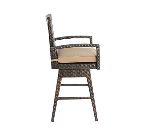 Ulax Furniture Outdoor Wicker Bar Height Stools #TOP4