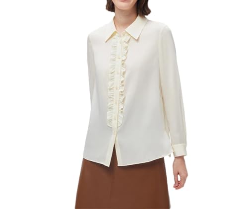 Blouses for Women Silk Stretch Shirt Long Sleeve Solid French