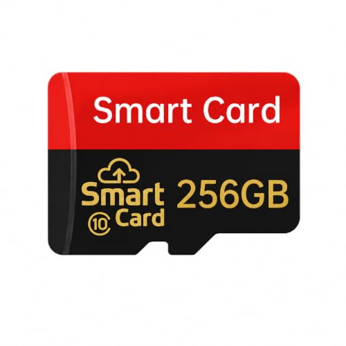 SD Card 256GB with Adapter, Memory TF Card UHS-I C10 A1, Memory Card for Smartphones, Tablets, Cameras and Dash Cam -RED