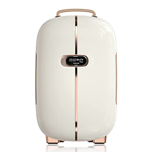13 L Mini Beauty Fridge Fashion Cosmetic Car Refrigerator lectric Cooler and Warmer Small and Light Double Door Cosmetic Fridge,White (White)