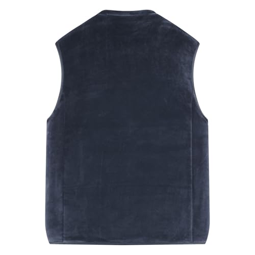JEShifangjiusu Men's Winter Zipper Sweater Vest Sleeveless Cardigan Topcoat Warm And Thickened Tank Top With Pocket2