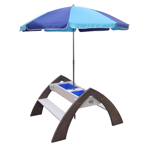 AXI Delta Mesa de Agua y Arena y Picnic para ninos de Madera | Water Table Infantil con Tapa Contenedores