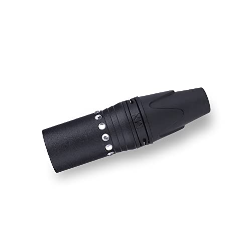 Image of MX 3 Pin XLR connector Microphone Connector pin Pure Copper Nickel Plated Pins1 for High Conductivity microphone cable connector PERENT (3 PIN CRYSTAL DESIGN, Pack of 1, Male Connector)