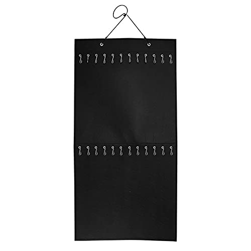 DSFSAEG Hängender Schmuckorganizer, große Kapazität, Organizer zum Aufhängen von Halsketten, Armbändern, Ohrring-Ketten, Fußkettchen (rechteckig schwarz) Cover