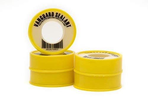 Vanguard Sealants Teflon Gas Pipe Thread Sealant - PTFE Yellow Teflon Tape for Gas Fittings - 260
