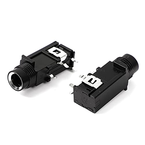uxcell 10 Pcs 6.35mm 1/4 Inch Stereo Socket 4 Pins PCB Panel Mount Connectors miniatura 3
