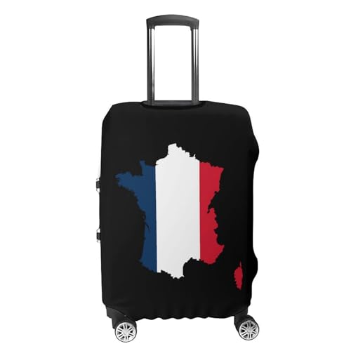 France Flag Map Travel Luggage Cover for Suitcase 19-32 Inches Elastic Washable Baggage Protector4