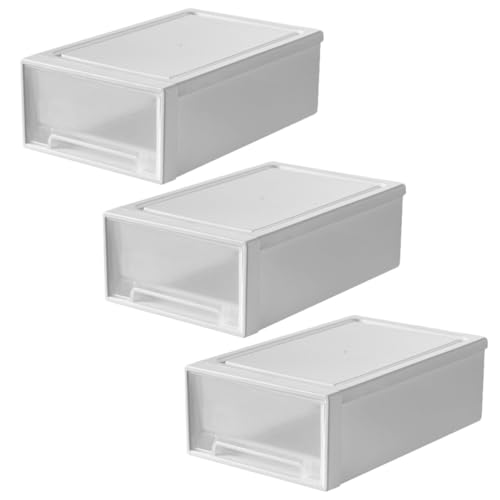 Organisateur de maquillage empilable SECFOU de grande capacité boîte 3 couches pour bureau