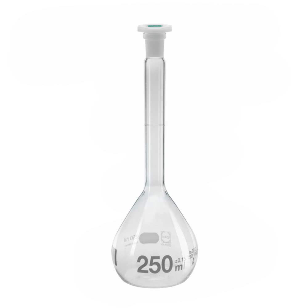 Volumetric Flask 250ml Heavy Duty Borosilicate Graduated Glass 250ml Capacity For Labware Biology Chemistry Laboratory