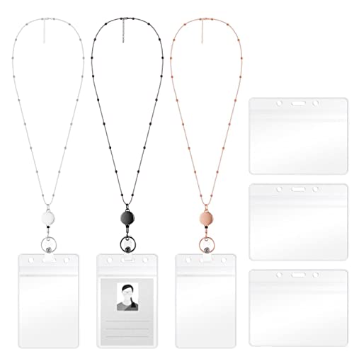 ZCSXK 2 st Lanyard med pärlor - Säkerhetsband för lärare för ID-kort och nycklar | Breakaway Halsband Nyckelring Hållare med Nyckelring för lärare Sjuksköterska Anställd