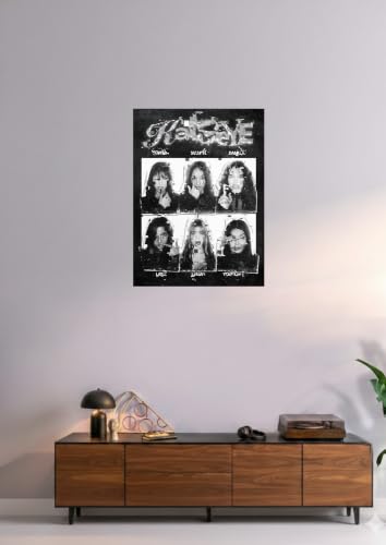 Image of KATSEYE Girl Group Poster - Glossy A4 Size, Self-Adhesive, Unframed Wall Art Featuring Beautiful Chaos Design (Glitch)
