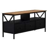 Walker Edison Clara Modern Farmhouse Two Tone Storage TV Stand for TVs up to 65 Inches 60 Inch Reclaimed Barnwood and Black