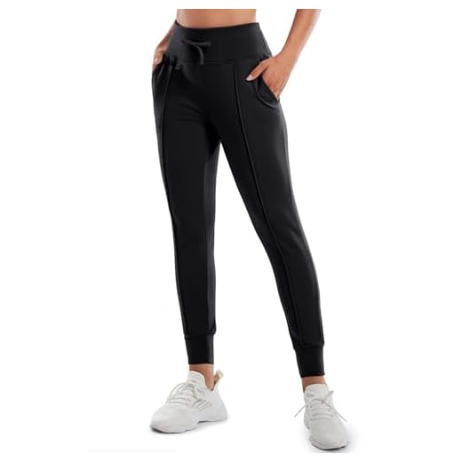 Ewedoos Fleece Lined Pants Women Water Resistant Joggers with Pockets Warm Thermal Sweatpants for Womens Hiking Running Black