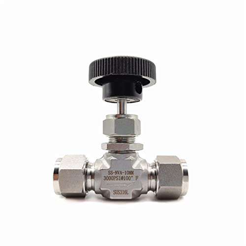 Vanne à aiguille 316L double virole 6mm pour régulation précise de débit de source d'air
