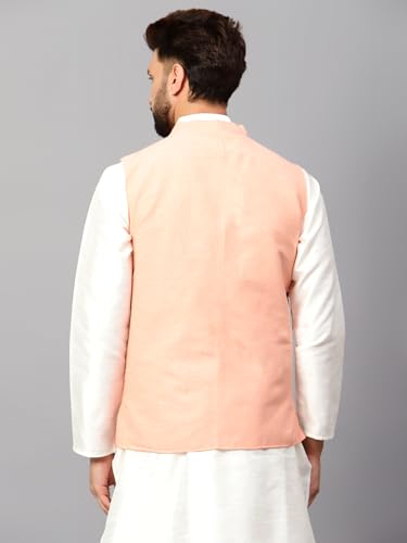Image of LATEST CHIKAN Men's Traditional Cotton Solid Nehru Jacket /Waistcoat