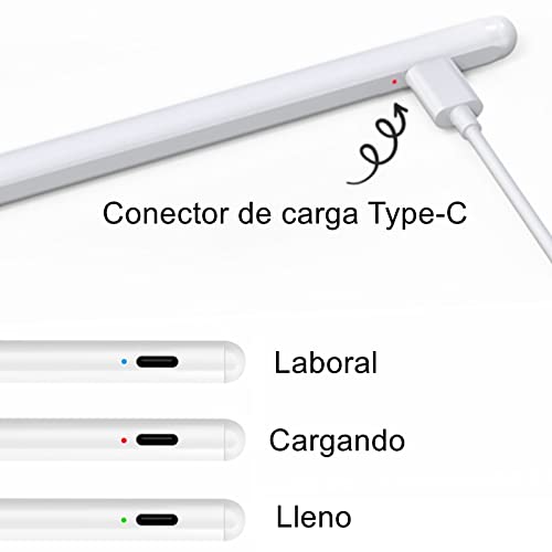 Lápiz Sensible a presión 4096 para Apple Pencil 1 2 para iPad 2 3 4 5 6 7 Pro 12.9 11 10.5 2015 2016 2017 2018 2020 Air 1 2 3 Mini 1 2 3 4 5 Aguja Activo para Pantalla táctil táctil Stylus (Negro)