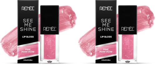 Image of Renee See Me Shine Lip Gloss - Pink Pow Wow 2.5ml | Glossy Non Sticky & Non Drying Formula | Long Lasting Moisturizing Effect | Compact and Easy to Carry (Pack of 2)