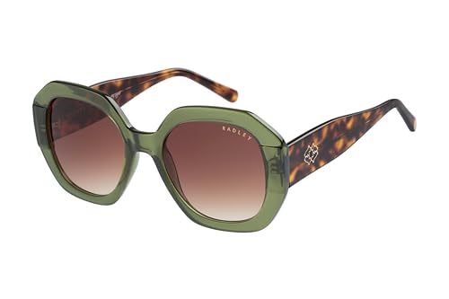 RADLEY London 6522 Womens Trendy Oversized Hexagonal Sunglasses, 53 mm, UV400 Protection, Green/Dark Tort