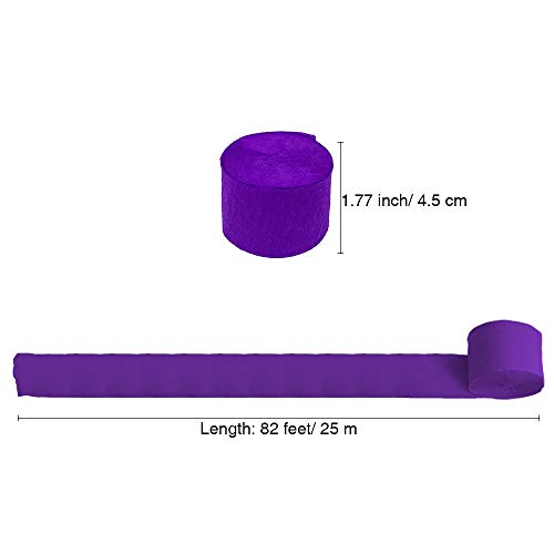 Image of 8 Rolls Purple Crepe Paper Streamers, Wedding Birthday Baby Shower Halloween Party Decoration, Rainbow DIY Supplies, Living Room Bedroom Decor