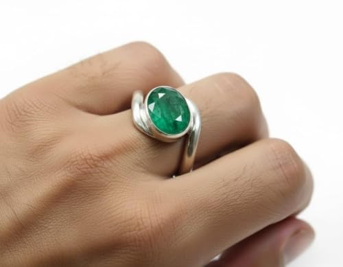 Image of 55Carat Choose Your Color Natural Gemstone Silver Statement Rings for Gift Corssover Style Size 5 to 12