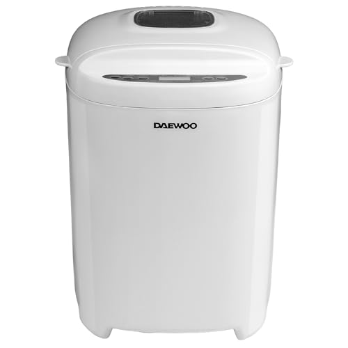 Daewoo Panera digital de 2 libras con 11 ajustes, temporizador de retardo y mantiene el calor, hornea blanco, trigo integral, sin gluten, pastel y masa, control de corteza ajustable, sartén