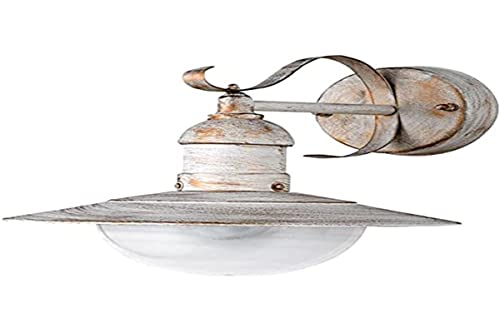 Hochwertige Landhaus Stil Wand Leuchte weiss gold IP44 E27 Außen...