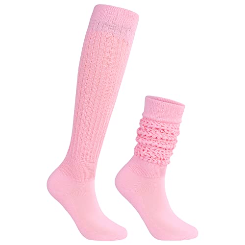 Image of Zando Slouch Socks for Women - 80s 90s Knee High Scrunch Socks Soft Long Stacked Boot Sock Warm Winter Sock Daily Wear