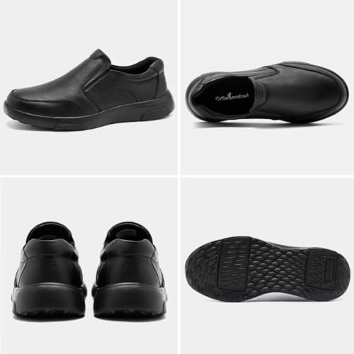 OrthoComfoot Men's Orthopedic Leather Dress Walking Shoes: Comfortable Plantar Fasciitis Oxfords with Arch Support, Business Diabetic Slip-On Loafers for Foot and Heel Pain Relief2