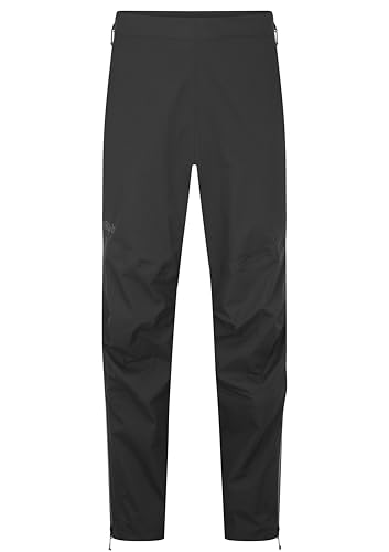 Rab Men's Firewall Mountain Pants - Waterproof Breathable Shell Pants for Hiking & Climbing - Black - Small/32 Inseam