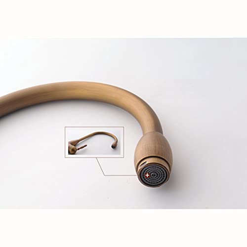 Robinet mitigeur de lavabo rétro en laiton anti-éclaboussure durable - 6