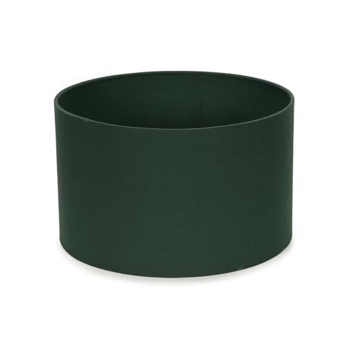 MiniSun | Small Modern Forest Green Fabric Drum Light Shade | Lamp Shades Home Décor & Improvement Essential | 25cm Shade Width