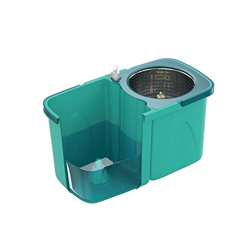 Mop Giratório Pró duas águas, balde com 9 litros, Cesto Inox e Divisor de água, MOP7824, Flash Limp