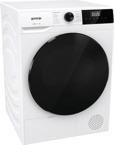 Gorenje DHNA92/DE 9kg Wärmepumpentrockner, 59,5 cm breit, 15 Programme, Knitterschutz, LED Display, Kindersicherung, Feuchtesensor, weiß