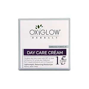 Oxyglow Herbal Face Day Care Cream for all skin types and protects, repair the skin with SPF 15| Sun Protect Cream | 50Gram | Pack of 1