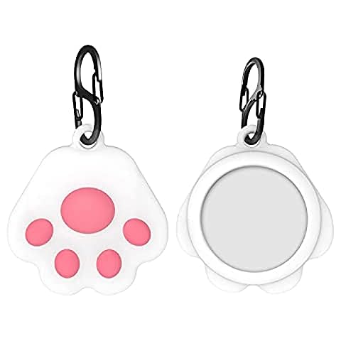 Portable Case for Air Tag, Kawaii Cute Cartoon Cat-pad Silicone Anti-Scratch Protective Cover Soft Portable Protector Case Compatible with Air-Tags -for Kids Pets Keys Wallets(Pink) Cover