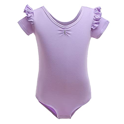REXREII Collant de manga curta para meninas, bailarina, bailarina, com glíter, estrelas, tutus, giná