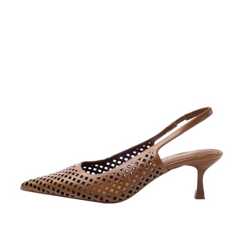 Decollete a punta Scarpe Donna EMANUÉLLE Decollete Divina LASERATO Cuoio 461M21812S081