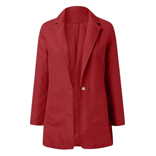 Womens Casual Blazers 2024 Winter Open Front Long Sleeve Work Office Suit Jackets Blazer3