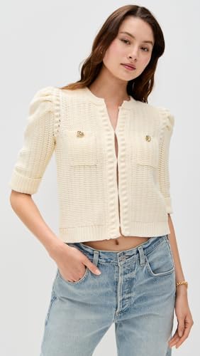 L'AGENCE Women's Delilah Crop Textured Cardigan2