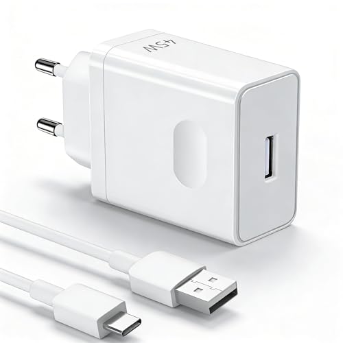 ‌Vumerzy Caricatore Rapido 45W con Cavo USB C 6A Compatibile con OPPO Reno 13FS / 13 F / 12F/ 11F 5G / 10 5G / A18 / A38 / A40 / A60 / A80 / Find X2/ X3 Pro / X3 Neo / X5 Pro/USB C Caricatore Charge