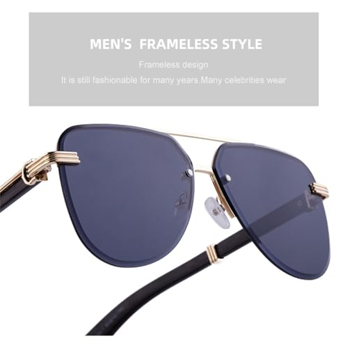 OWOISS-Oval Rimless Sunglasses Men Women Vintage Frameless Sun Glasses For Male Eyewear Shades UV4002