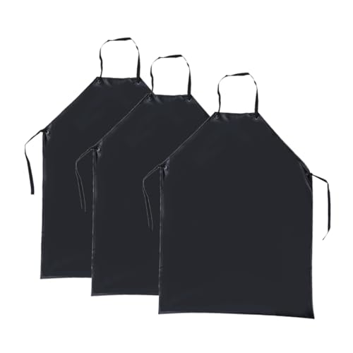 PRETYZOOM Cooking Set 3pcs Waterproof Oil Resistant Black Halter Neck Sleeveless Industrial for Kitchen Barbecue Cleaning