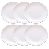 Siring plato, platos de cena de 6 piezas, platos grandes blancos de 8.9 pulgadas establecidos ecológicos, livianos, apilables, resistentes a las roturas y lavavajillas, set
