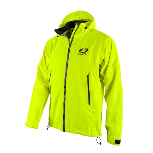O'NEAL | Mountainbike-Jacke | MTB Mountainbike DH Downhill FR Freeride | Wasserdicht, Unterarmbelüftung, Soft-Touch-Material | Tsunami Rain Jacket | Erwachsene | Neon-Gelb | Größe XXL