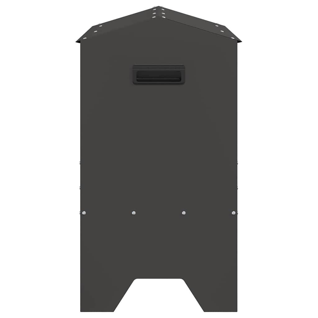 Mangiatoia per animali da fattoria in acciaio laminato a freddo, nero, 79 x 35 x 62 cm, robusta, resistente alle intemperie, con capacità di 15 kg, per interni ed esterni, facile montaggio e