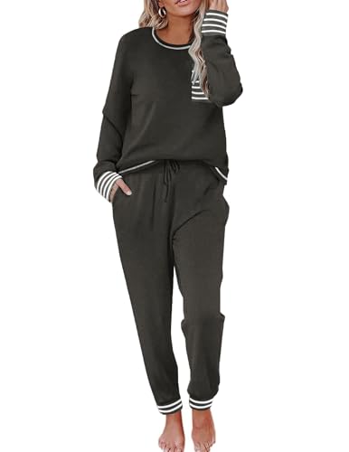 柔软长袖睡衣 2 件套, 灰色